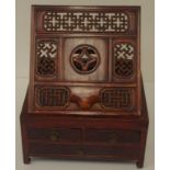 Chinese carved wood dressing table box