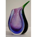 Murano Sommerso glass vase