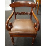 Antique Sheridan mahogany salon chair