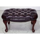 Moran deep buttoned leather ottoman