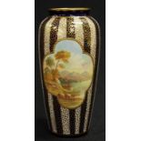 Handpainted Aynsley "lake scene" vase