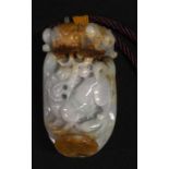 Chinese carved Jade mystical beast toggle
