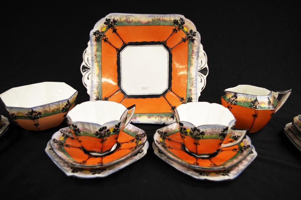 Art deco Shelley Queen Anne teaset - Image 2 of 5