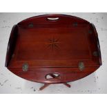 Inlaid mahogany butler's tray