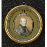 Mid 19th century portrait miniature on ivory