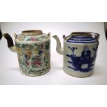 Two vintage Chinese ceramic teapots