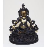 Chinese brass seated deity figure