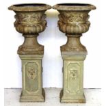 Antique style fibre glass garden pedestal and urn