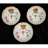 Three hand painted Meissen dishes