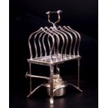 Early 20th C. Silver plate novelty toast rack
