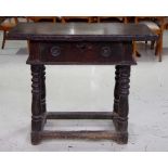 17th Spanish century oak stretcher base table