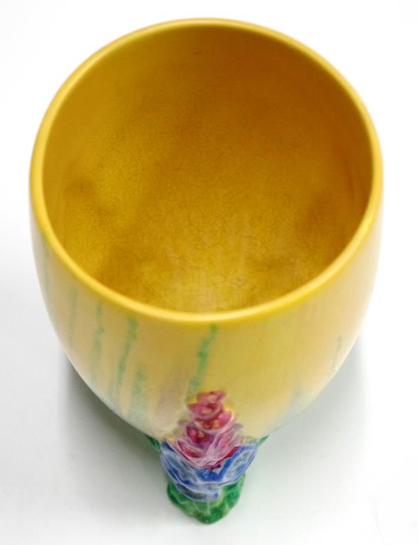 Clarice Cliff 'My Garden' tri-footed vase - Image 4 of 5