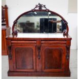 Late Victorian mahogany mirror back sideboard