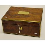 Victorian figured walnut writing box