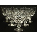 Set six Stuart Crystal wine glasses