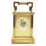 Large brass cased French carriage clock