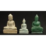 Three various Oriental hard stone Buddha figurines