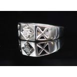 Diamond solitaire and white gold ring