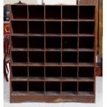 Rustic early 20th century pigeon hole cabinet