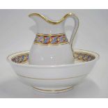 Mid 19th century Minton jug and bowl