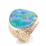 Vintage opal triplet and 9ct rose gold dress ring