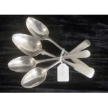 Four antique Scottish silver teaspoons