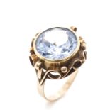 Vintage topaz and rose gold cocktail ring