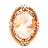 Art Deco period carved cameo and rose gold