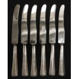 Set six silver handle dinner knives
