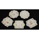 Five various Shelley pin dishes