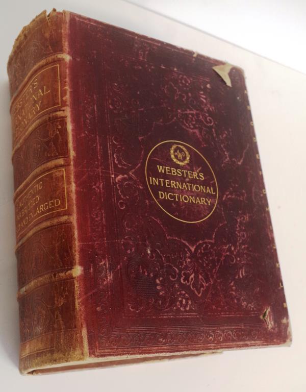 Large cloth bound Webster International Dictionary