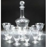 Vintage seven piece crystal glass drinks set