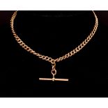 Antique 9ct rose gold half albert fob chain