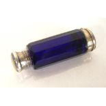 Victorian cobalt blue & silver gilt scent bottle