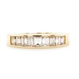 Diamond set 14ct yellow gold ring