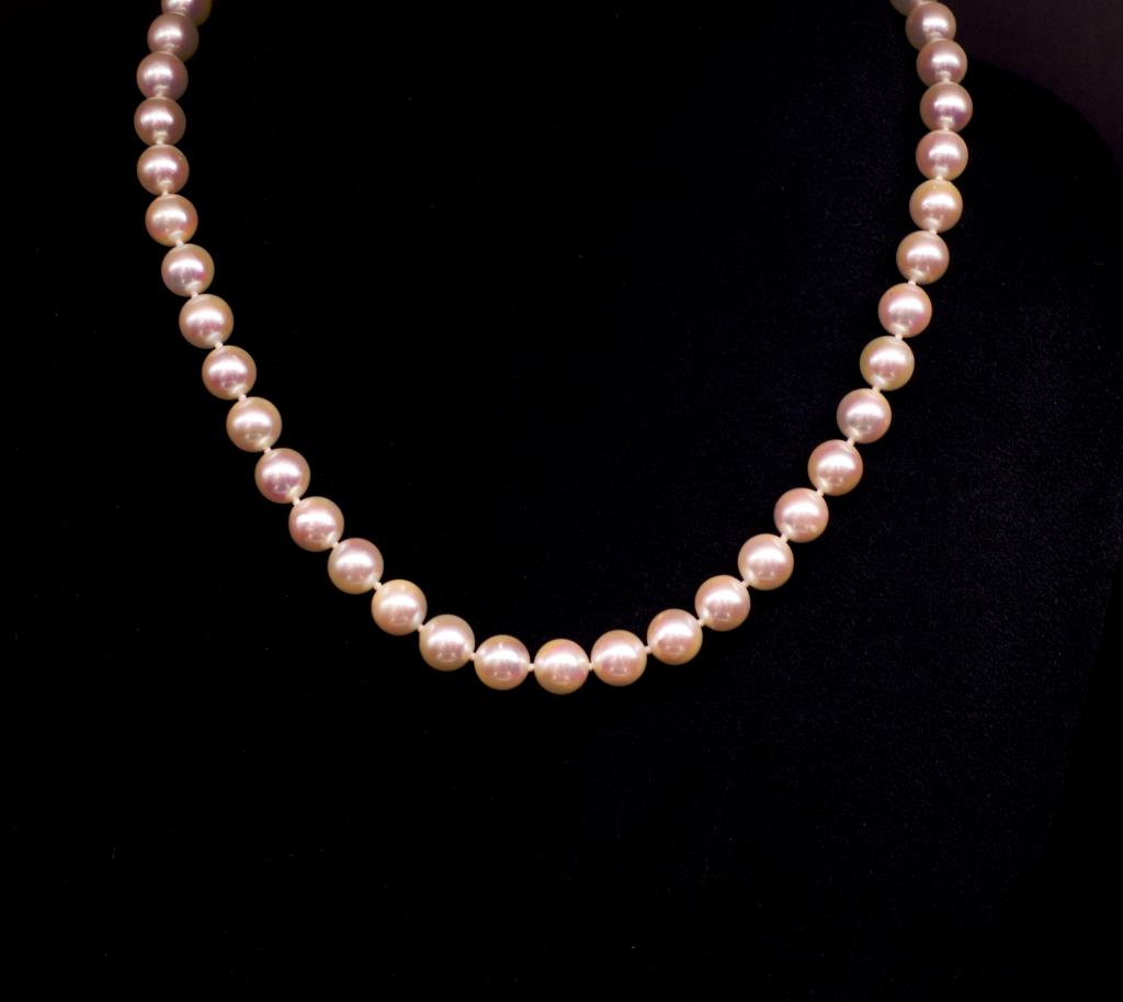 8mm Akoya pearl princess length necklace - Image 3 of 3