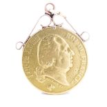 Louis XVIII yellow gold 40 Franc coin pendant
