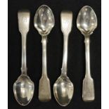 Four sterling silver teaspoons