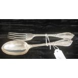 Victorian sterling silver dessert spoon & fork