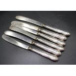 Six Edward VII sterling silver handle tea knives
