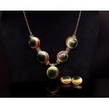 Art Deco period operculum necklace and