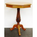 Antique cedar octagonal occasional table