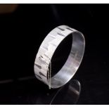 English modernist sterling silver bangle