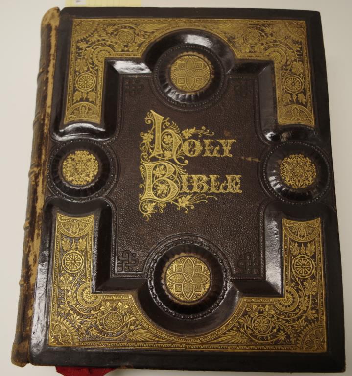 Victorian leather bound Holy Bible