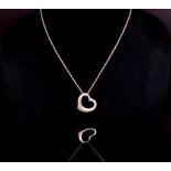 Tiffany & Co sterling silver Open heart pendant
