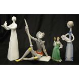 Four European porcelain figurines