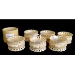 Set of Victorian carved bone napkin rings