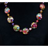 Mid century Murano glass beaded necklace
