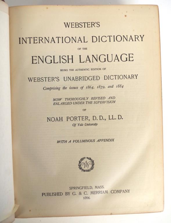 Large cloth bound Webster International Dictionary - Image 2 of 2