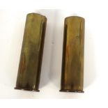 Pair of small brass shell cases